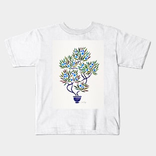 Blue Bonsai Orange Kids T-Shirt